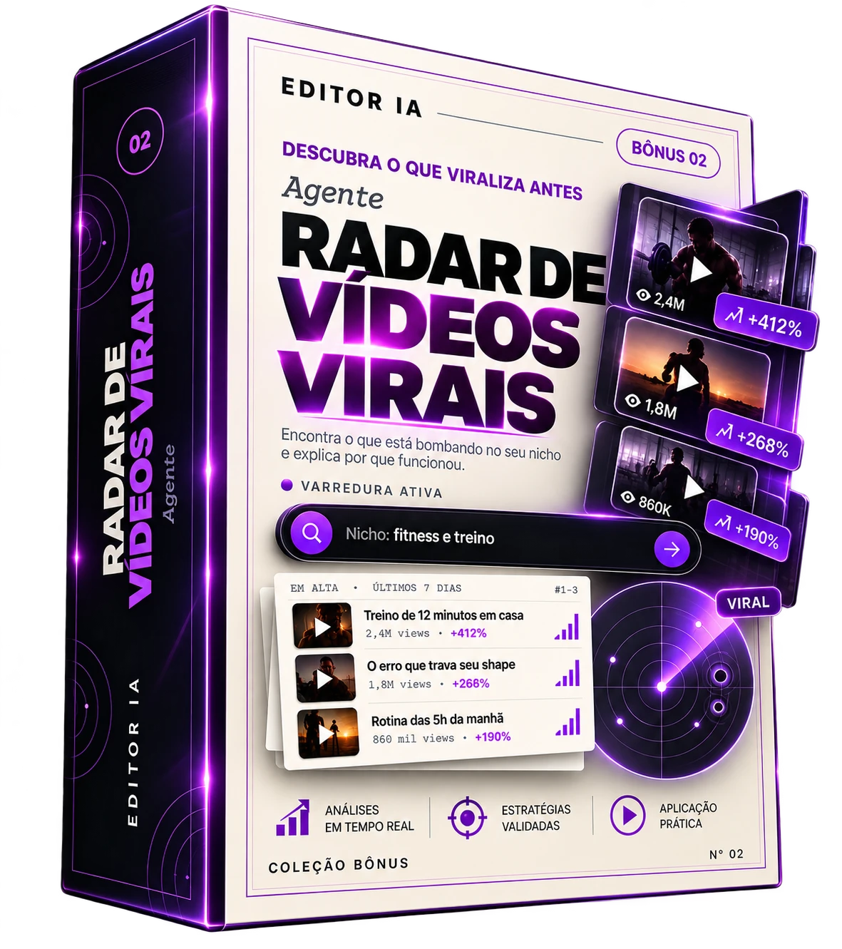 Caixa do bônus Agente de Radar de Vídeos Virais